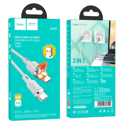 Hoco U131 Afortunado 2 - in - 1 charging data cable USB/Type - C to Type - C 1.2M - Saif Al Najmi KwData CablesHocoSaif Al Najmi KwHoco68743Hoco U131 Afortunado 2 - in - 1 charging data cable USB/Type - C to Type - C 1.2M - Saif Al Najmi Kw