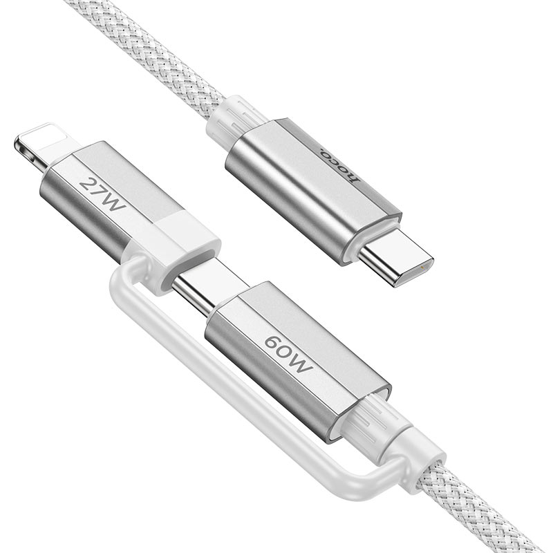Hoco U134 Primero 2-in-1 charging data cable Type-C to Type-C/Lightning (L=1.2M) - Saif Al Najmi Kw