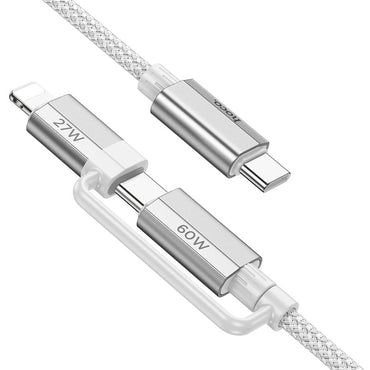 Hoco U134 Primero 2-in-1 charging data cable Type-C to Type-C/Lightning (L=1.2M) - Saif Al Najmi Kw