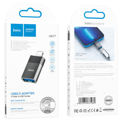 Hoco UA17 Lightning Male to USB female USB 2.0 adapter - Saif Al Najmi Kw