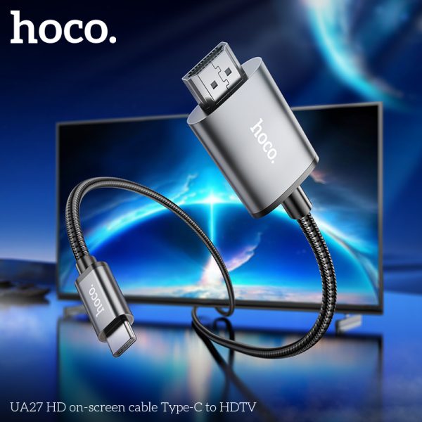 Hoco UA27 HD on - screen cable Type - C to HDTV - metal gray - Saif Al Najmi KwOTG / ConnectorsHocoSaif Al Najmi KwUA27 TYPE C132636UA27 HD on - screen cable Type - C to HDTV - metal gray - Saif Al Najmi Kw