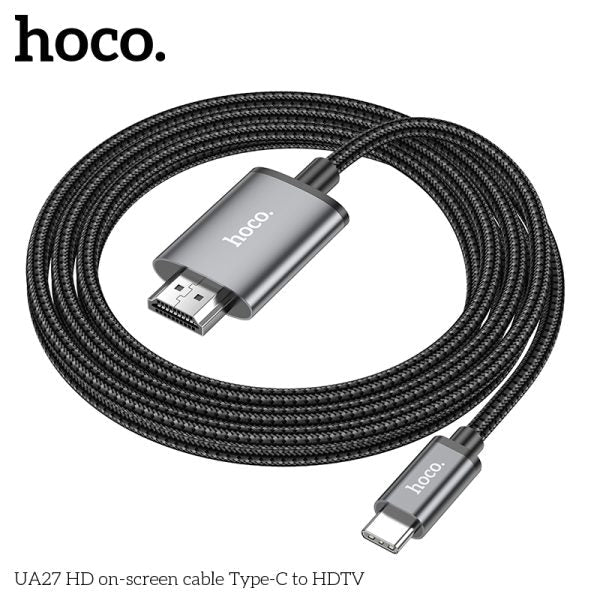 Hoco UA27 HD on - screen cable Type - C to HDTV - metal gray - Saif Al Najmi KwOTG / ConnectorsHocoSaif Al Najmi KwUA27 TYPE C132636UA27 HD on - screen cable Type - C to HDTV - metal gray - Saif Al Najmi Kw