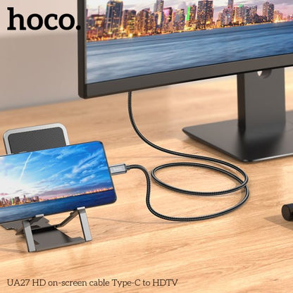 Hoco UA27 HD on - screen cable Type - C to HDTV - metal gray - Saif Al Najmi KwOTG / ConnectorsHocoSaif Al Najmi KwUA27 TYPE C132636UA27 HD on - screen cable Type - C to HDTV - metal gray - Saif Al Najmi Kw