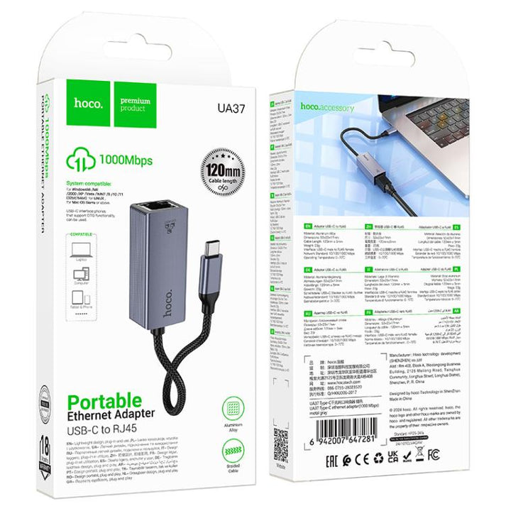 Hoco UA37 1000 Mbps Type - C to RJ45 Ethernet Adapter - Saif Al Najmi KwSaif Al Najmi KwSaif Al Najmi Kwua37-typecHoco UA37 1000 Mbps Type - C to RJ45 Ethernet Adapter