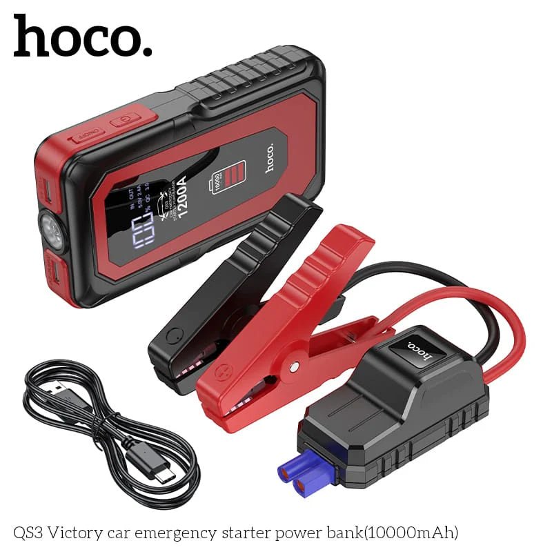 Hoco Victory Car Emergency Starter 10000mAh Power Bank QS3 - Fast Charging & Emergency Starter - Saif Al Najmi KwCar Jump StarterHocoSaif Al Najmi KwQS3Hoco Victory Car Emergency Starter 10000mAh Power Bank QS3 with QC3 fast charging