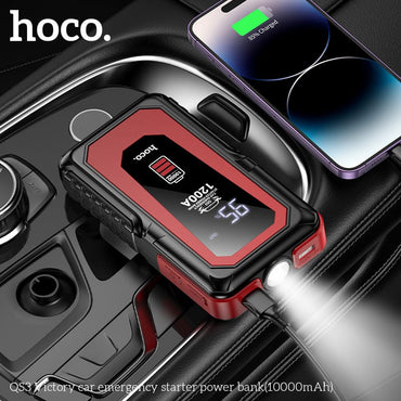 Hoco Victory Car Emergency Starter 10000mAh Power Bank QS3 - Fast Charging & Emergency Starter - Saif Al Najmi KwCar Jump StarterHocoSaif Al Najmi KwQS3Portable Hoco Victory Emergency Starter with LED flashlight and USB ports