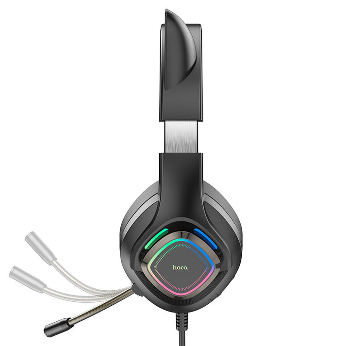 Hoco W107 Cute cat luminous cat ear gaming headphones - phantom cat - Saif Al Najmi Kw