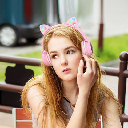 W27 Cat ear wireless headphones - pink - Saif Al Najmi Kw