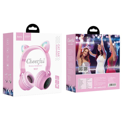 W27 Cat ear wireless headphones - pink - Saif Al Najmi Kw