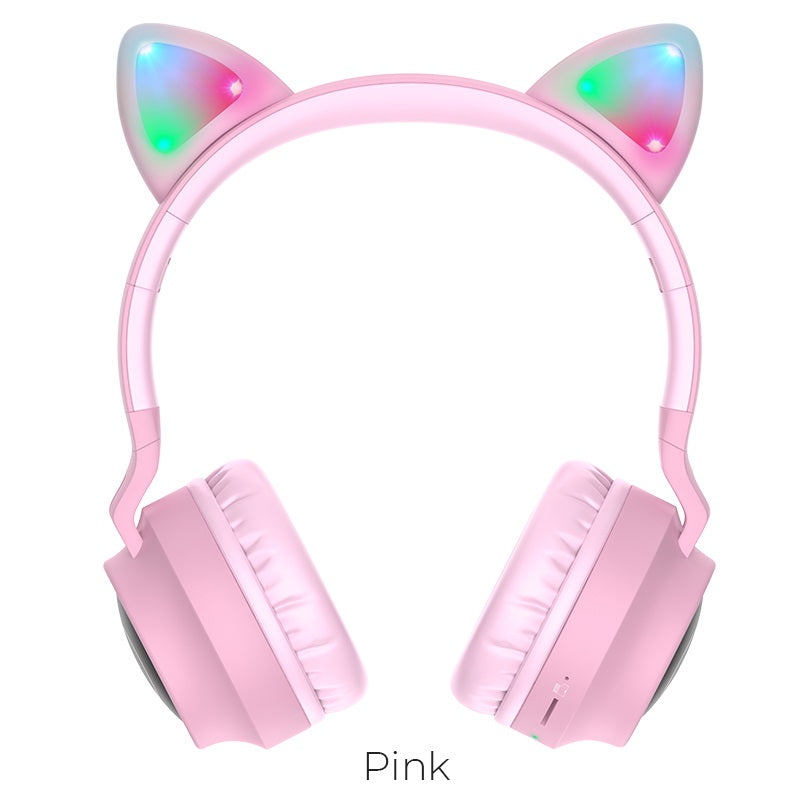 W27 Cat ear wireless headphones - pink - Saif Al Najmi Kw