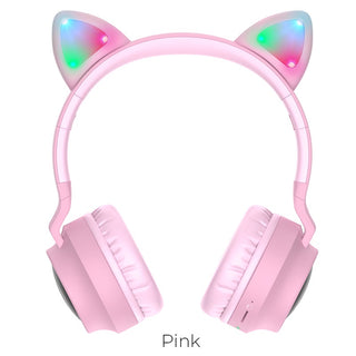 W27 Cat ear wireless headphones - pink - Saif Al Najmi Kw