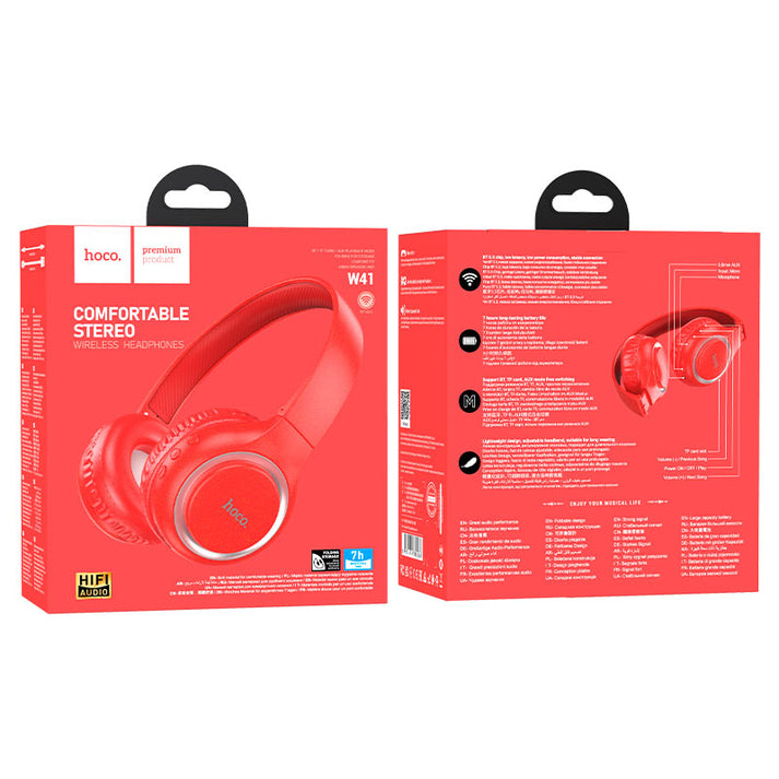 Hoco W41 Charm BT headphones - red - Saif Al Najmi Kw