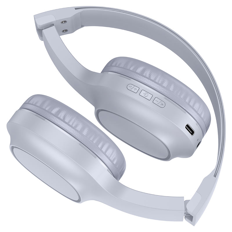 Hoco W46 Charm BT headset - Light blue gray - Saif Al Najmi Kw