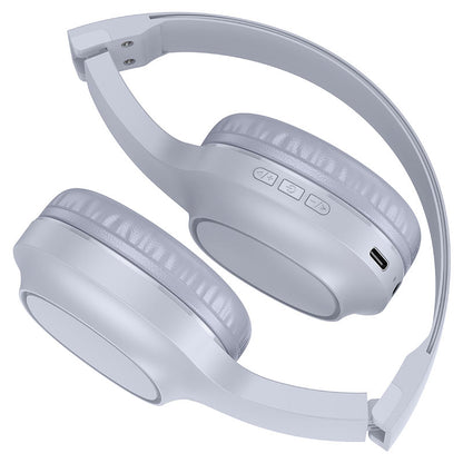 Hoco W46 Charm BT headset - Light blue gray - Saif Al Najmi Kw