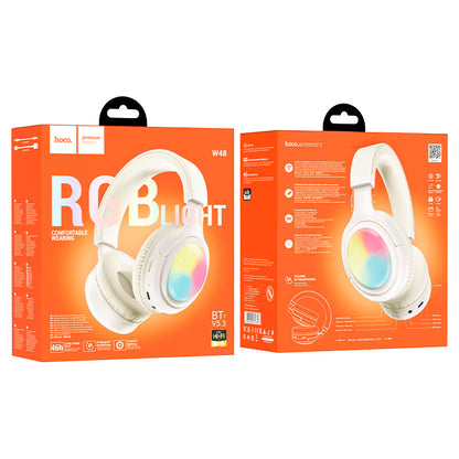 Hoco W48 Focus BT headphones - milky white - Saif Al Najmi Kw