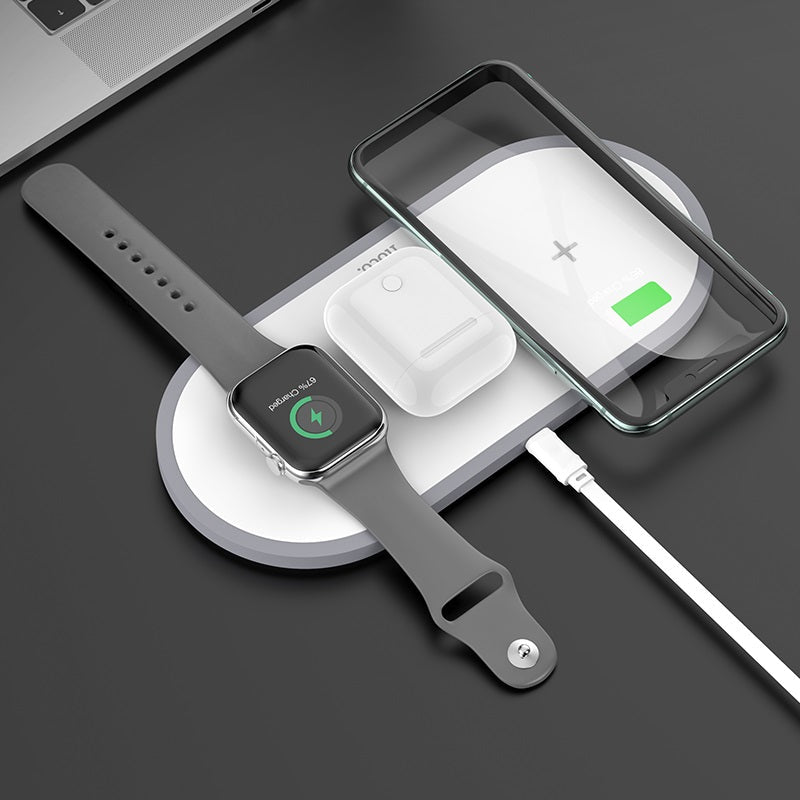 Hoco Wireless charger “CW24 Handsome” 3 - in - 1 tabletop charging dock 10w - Saif Al Najmi KwSaif Al Najmi KwSaif Al Najmi KwHoco Wireless charger “CW24 Handsome” 3 - in - 1 tabletop charging dock 10w