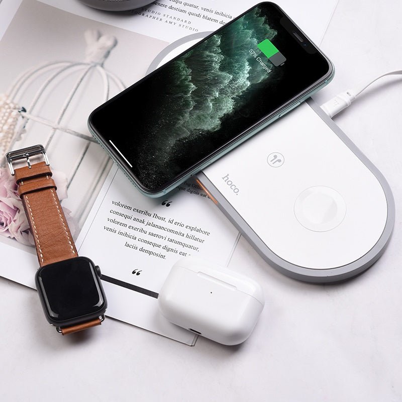 Hoco Wireless charger “CW24 Handsome” 3 - in - 1 tabletop charging dock 10w - Saif Al Najmi KwSaif Al Najmi KwSaif Al Najmi KwHoco Wireless charger “CW24 Handsome” 3 - in - 1 tabletop charging dock 10w