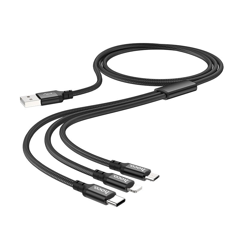 Hoco X14 3 - in - 1 Times speed charging cable iP+Micro+Type - C - Saif Al Najmi KwData CablesHocoSaif Al Najmi KwHoco52109Hoco X14 3 - in - 1 Times speed charging cable iP+Micro+Type - C - Saif Al Najmi Kw