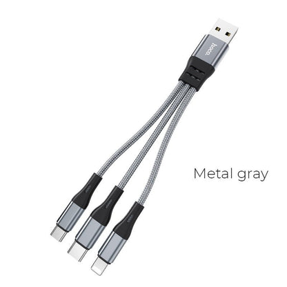 Hoco X47 3 - in - 1 Harbor charging cable(iP+Micro+Type - C) 0.25M - Saif Al Najmi KwData CablesHocoSaif Al Najmi KwHoco-X47Metal GrayHoco X47 3 - in - 1 Harbor charging cable(iP+Micro+Type - C) 0.25M - Saif Al Najmi Kw