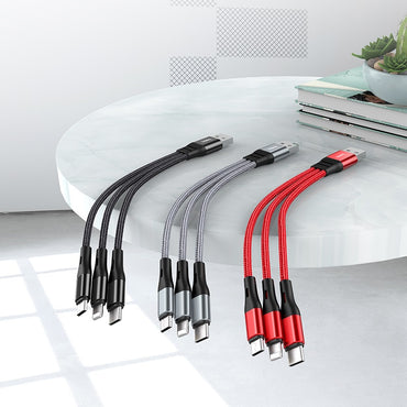 Hoco X47 3-in-1 Harbor charging cable(iP+Micro+Type-C) 0.25M - Saif Al Najmi Kw