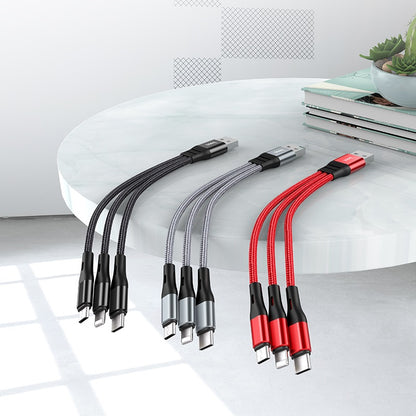 Hoco X47 3-in-1 Harbor charging cable(iP+Micro+Type-C) 0.25M - Saif Al Najmi Kw