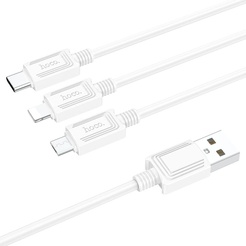 Hoco X74 3 - in - 1 charging cable(iP+Micro+Type - C) - Saif Al Najmi KwData CablesHocoSaif Al Najmi KwHoco40079WhiteHoco X74 3 - in - 1 charging cable(iP+Micro+Type - C) - Saif Al Najmi Kw