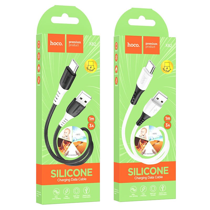 Hoco X82 Type - C silicone charging data cable 1M - Saif Al Najmi KwData CablesHocoSaif Al Najmi KwHoco41351WhiteHoco X82 Type - C silicone charging data cable 1M - Saif Al Najmi Kw