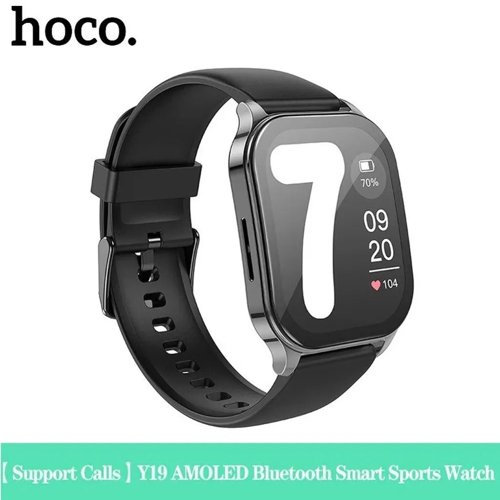 Hoco Y19 AMOLED Bluetooth Smart Sports Watch 1.96 Inch, IP68 Waterproof - Saif Al Najmi KwSmart WatchesHocoSaif Al Najmi KwblackHoco Y19 AMOLED Bluetooth Smart Sports Watch 1.96 Inch, IP68 Waterproof - Black - Saif Al Najmi Kw