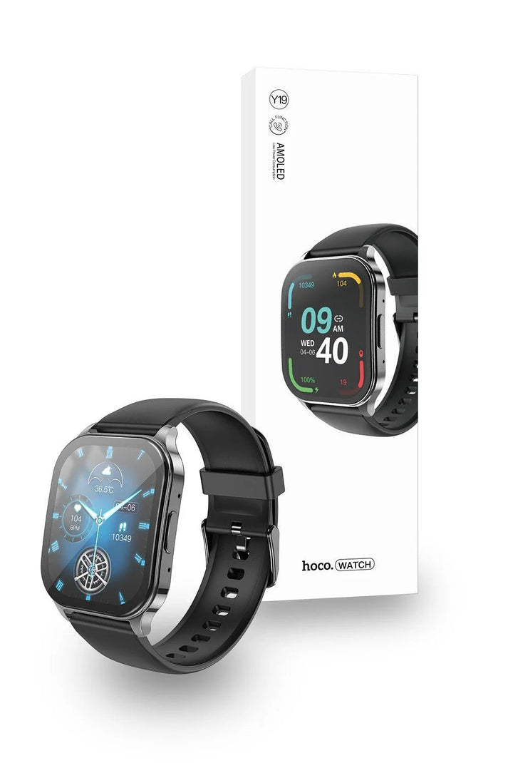 Hoco Y19 AMOLED Bluetooth Smart Sports Watch 1.96 Inch, IP68 Waterproof - Saif Al Najmi KwSmart WatchesHocoSaif Al Najmi KwwhiteHoco Y19 AMOLED Bluetooth Smart Sports Watch 1.96 Inch, IP68 Waterproof