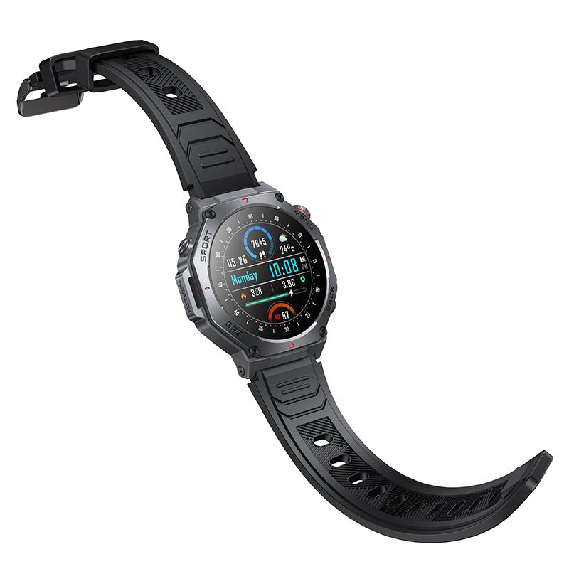 HOCO Y37 AMOLED GPS Smart Sport Watch with Calling Black - Saif Al Najmi KwSmart WatchesHocoSaif Al Najmi KwHOCO Y37 AMOLED GPS Smart Sport Watch with Calling Black