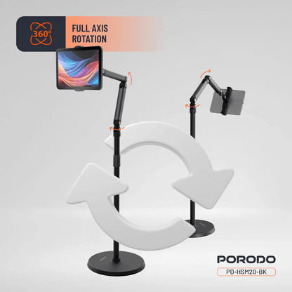 Porodo 360° Rotatable Phone & Tablet Floor Stand 1.65m