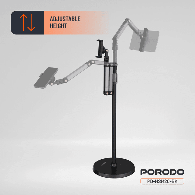 Porodo 360° Rotatable Phone & Tablet Floor Stand 1.65m