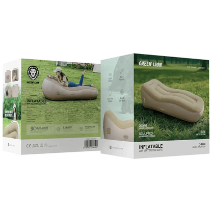 Inflatable Air Mattress Sofa Built - in Pump 2600mAh Portable Green Lion - Beige - Saif Al Najmi KwMattressGreen LionSaif Al Najmi KwInflatable Air Mattress Sofa Built - in Pump 2600mAh Portable Green Lion - Beige