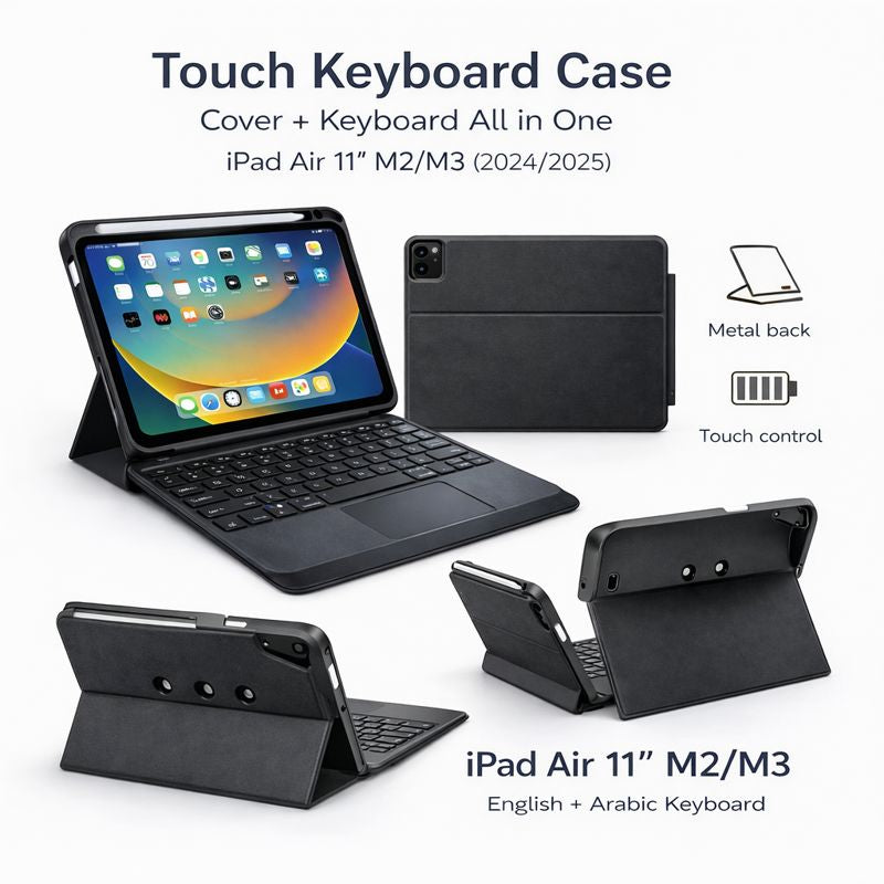 iPad Air 11″ Arabic/English Touch Keyboard Case (M2/M3)