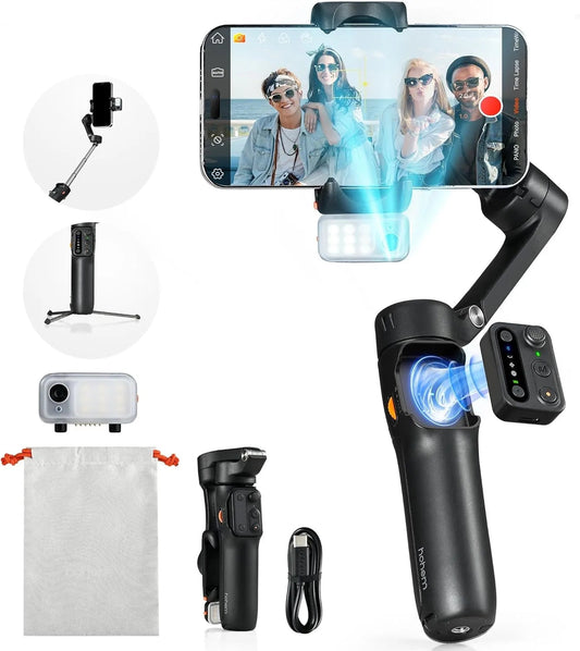 iSteady V3 Foldable iPhone Gimbal Stabilizer - 3 - Axis Stabilizer for Smooth Video Recording - Saif Al Najmi KwTripodsiSteadySaif Al Najmi KwBlackiSteady V3 Foldable iPhone Gimbal Stabilizer - 3 - Axis Stabilizer for Smooth Video Recording
