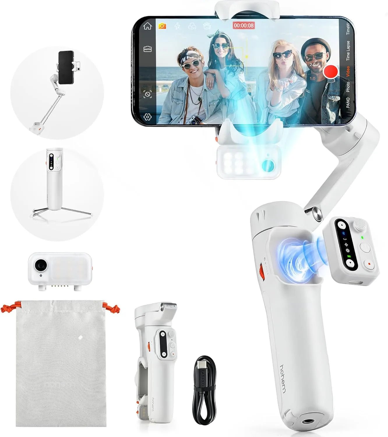 iSteady V3 Foldable iPhone Gimbal Stabilizer - 3 - Axis Stabilizer for Smooth Video Recording - Saif Al Najmi KwTripodsiSteadySaif Al Najmi KwWhiteiSteady V3 Foldable iPhone Gimbal Stabilizer - 3 - Axis Stabilizer for Smooth Video Recording