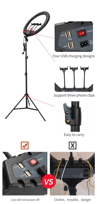 Jmary FM - 21R 21 Inch Bi - Color LED Ring Light with Remote - Saif Al Najmi KwLED LightJmarySaif Al Najmi KwJmary FM - 21R 21 Inch Bi - Color LED Ring Light with Remote