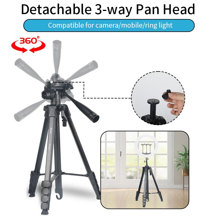 Jmary KP - 2201 1.7M Tripod with Pan Head & Ring Light Mount - Saif Al Najmi KwTripodsJmarySaif Al Najmi KwJmary KP - 2201 1.7M Tripod with Pan Head & Ring Light Mount