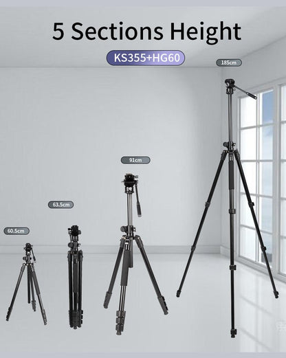 Jmary KS355 + HG60 1.85M 2 - in - 1 Tripod Monopod with Boom Arm - Saif Al Najmi KwTripodsJmarySaif Al Najmi KwJmary KS355 + HG60 1.85M 2 - in - 1 Tripod Monopod with Boom Arm