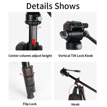 Jmary KS355 + HG60 1.85M 2 - in - 1 Tripod Monopod with Boom Arm - Saif Al Najmi KwTripodsJmarySaif Al Najmi KwJmary KS355 + HG60 1.85M 2 - in - 1 Tripod Monopod with Boom Arm
