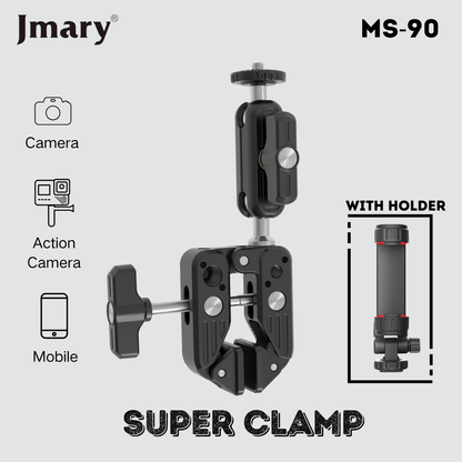 Jmary MS - 90 Aluminum Super Clamp Camera & Phone Mount - Saif Al Najmi KwTripodsJmarySaif Al Najmi KwJmary MS - 90 Aluminum Super Clamp Camera & Phone Mount
