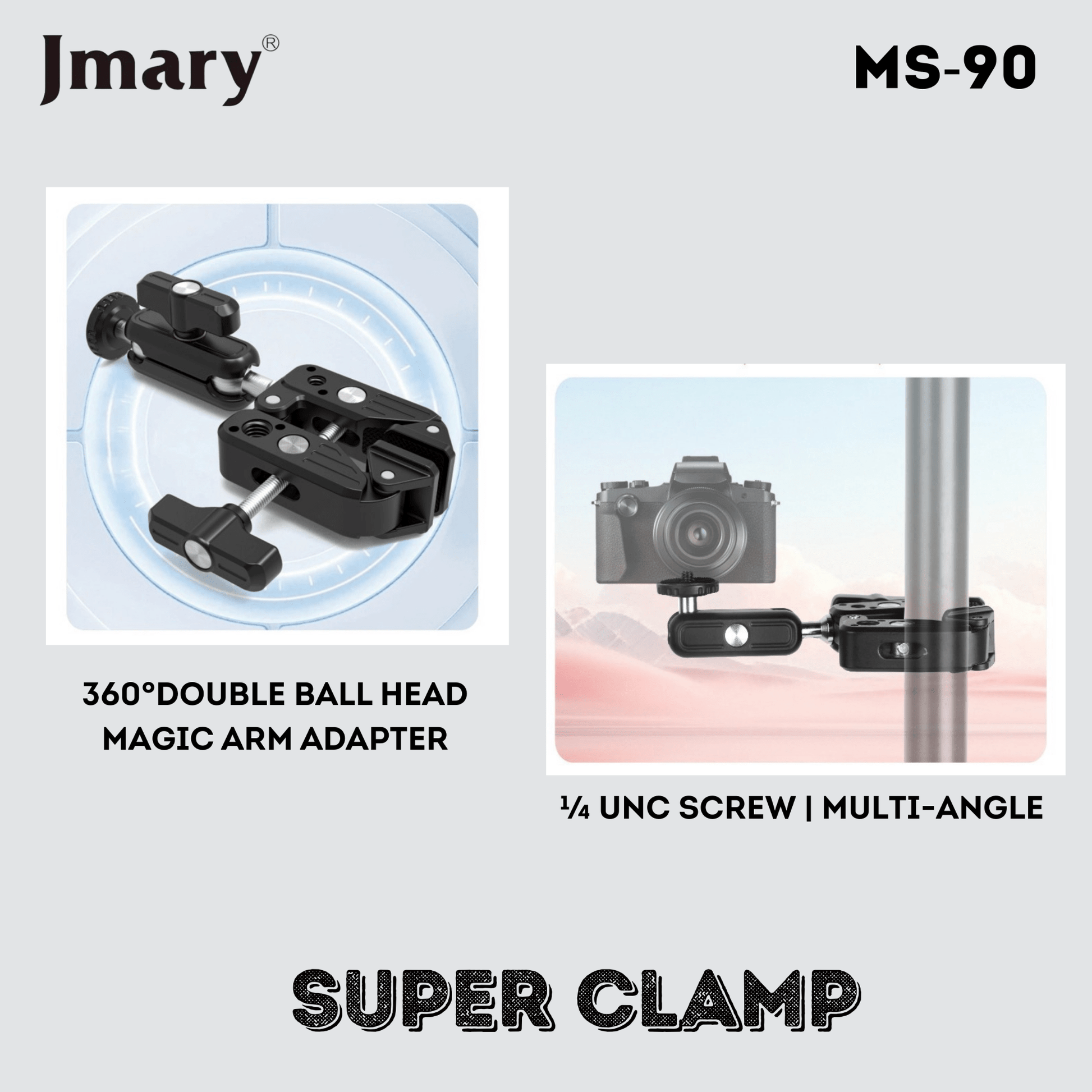 Jmary MS - 90 Aluminum Super Clamp Camera & Phone Mount - Saif Al Najmi KwTripodsJmarySaif Al Najmi KwJmary MS - 90 Aluminum Super Clamp Camera & Phone Mount