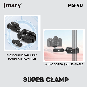 Jmary MS - 90 Aluminum Super Clamp Camera & Phone Mount - Saif Al Najmi KwTripodsJmarySaif Al Najmi KwJmary MS - 90 Aluminum Super Clamp Camera & Phone Mount