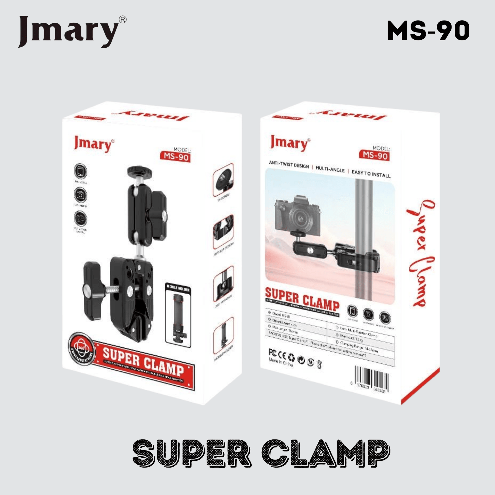 Jmary MS - 90 Aluminum Super Clamp Camera & Phone Mount - Saif Al Najmi KwTripodsJmarySaif Al Najmi KwJmary MS - 90 Aluminum Super Clamp Camera & Phone Mount