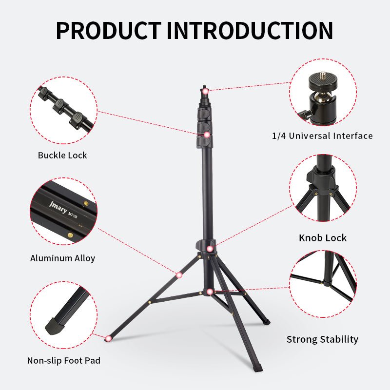 Jmary MT - 38 Adjustable Tripod Selfie Stick Stand 168cm - Saif Al Najmi KwTripodsJmarySaif Al Najmi KwJmary MT - 38 Adjustable Tripod Selfie Stick Stand 168cm