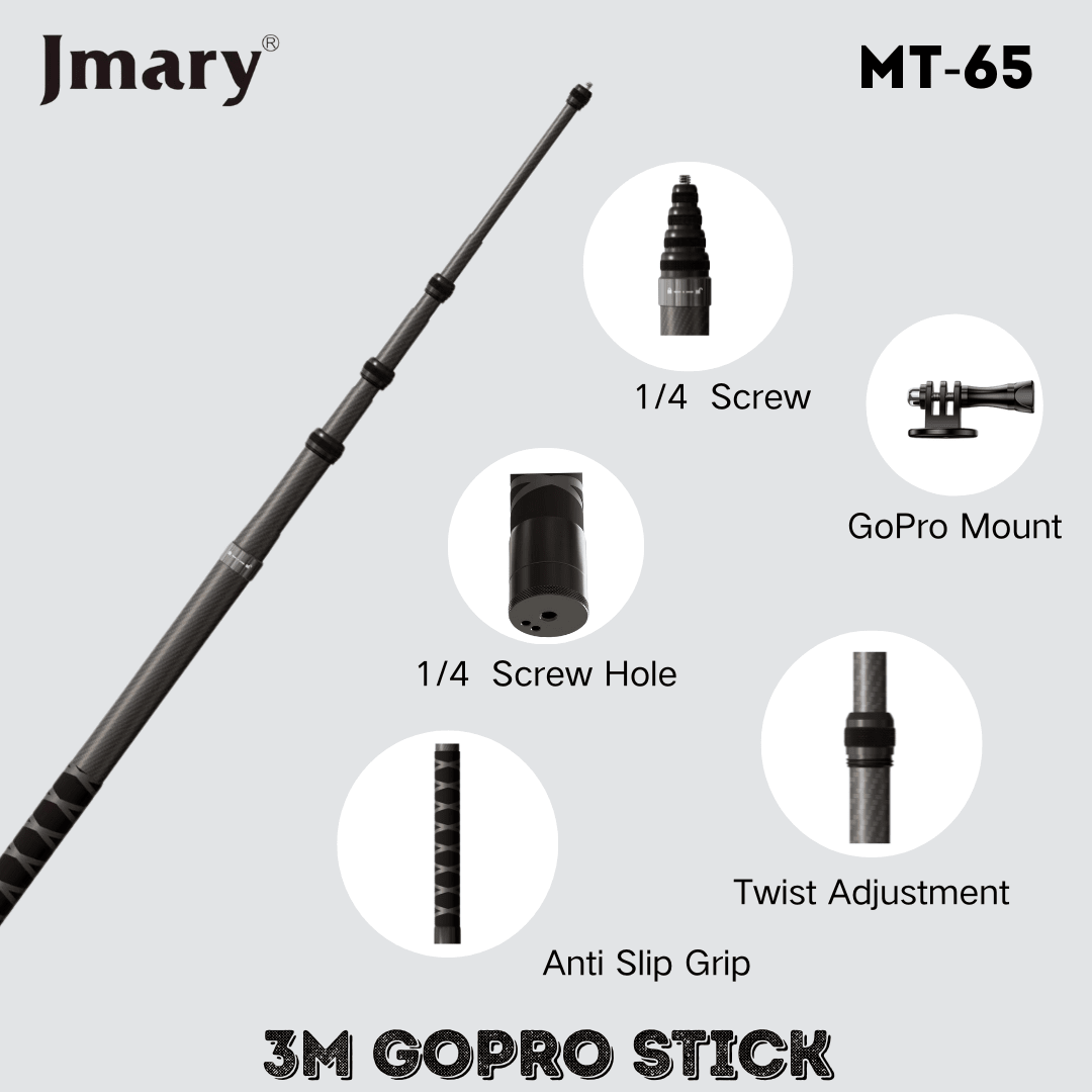 Jmary MT - 65 3M Carbon Fiber Selfie Stick for Action Cameras - Saif Al Najmi Kwselfie stickJmarySaif Al Najmi KwJmary MT - 65 3M Carbon Fiber Selfie Stick for Action Cameras