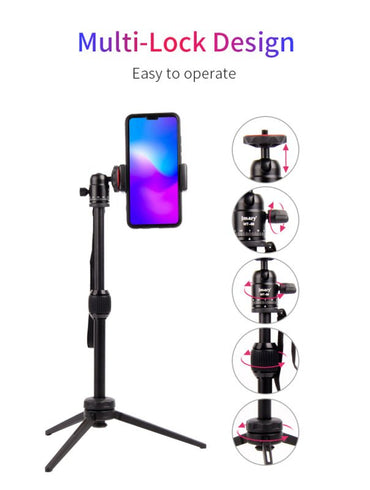 Jmary MT - 68 Aluminum Mini Tripod Stand for Phone & Camera - Saif Al Najmi KwTripodsJmarySaif Al Najmi KwJmary MT - 68 Aluminum Mini Tripod Stand for Phone & Camera