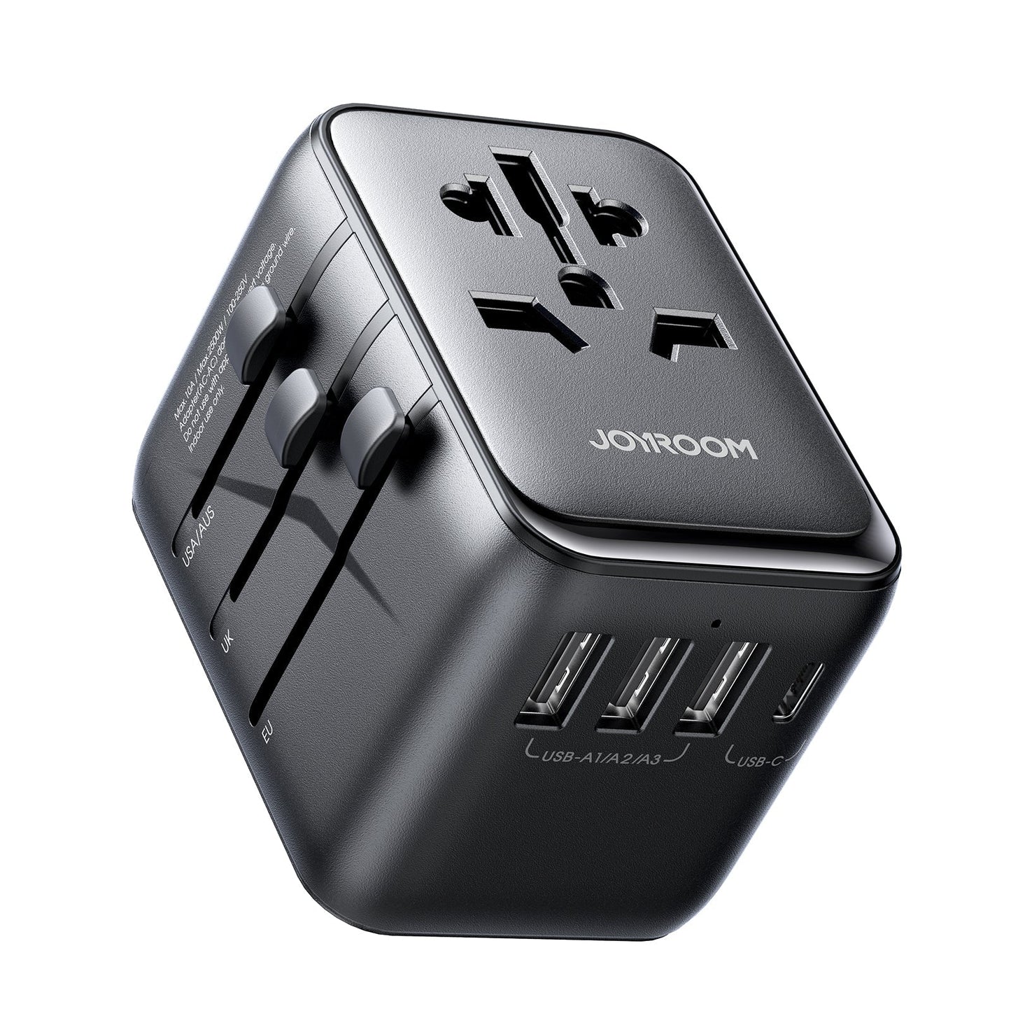 Joyroom 17W Universal Travel Adapter with USB Ports – Black (JR - TCW01) - Saif Al Najmi KwChargersJOYROOMSaif Al Najmi KwJoyroom 17W Universal Travel Adapter with USB Ports – Black (JR - TCW01)