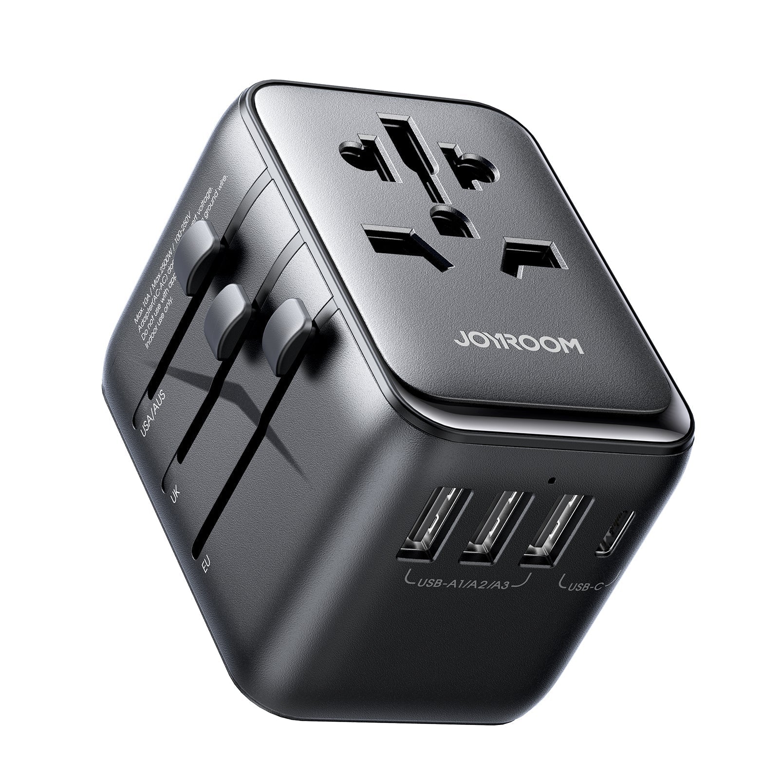 Joyroom 17W Universal Travel Adapter with USB Ports – Black (JR - TCW01) - Saif Al Najmi KwChargersJOYROOMSaif Al Najmi KwJoyroom 17W Universal Travel Adapter with USB Ports – Black (JR - TCW01)