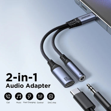 Joyroom 2 - in - 1 Audio Adapter USB - C to 3.5mm + USB - C - Saif Al Najmi KwOTG / ConnectorsJOYROOMSaif Al Najmi KwSY-C02132466Joyroom 2 - in - 1 Audio Adapter USB - C to 3.5mm + USB - C - Saif Al Najmi Kw